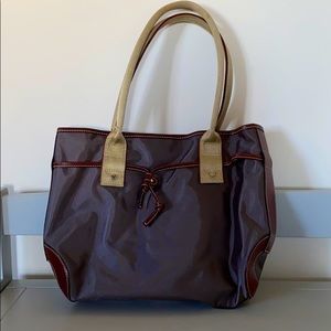 Lancel tote - smoke grey with mahogany leather